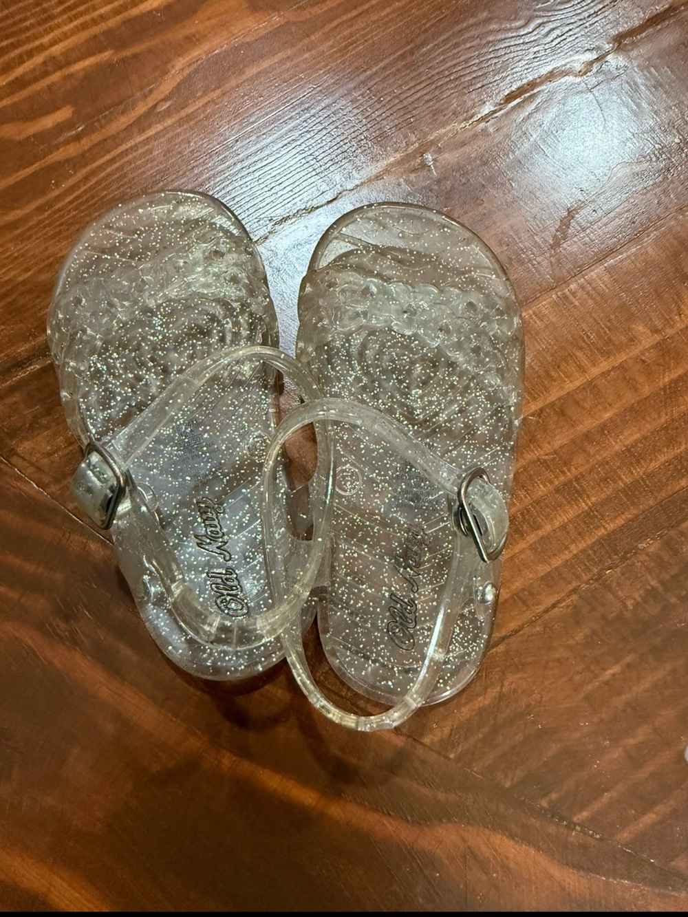 Old Navy Clear Glitter Jelly Sandals for Kids - Silver Sparkle